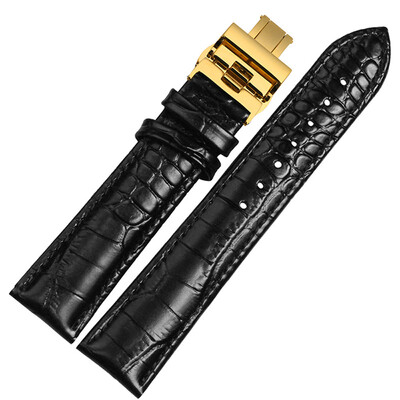 

NP01 20mm Watchband Women And Men With Gold Butterfly Buckle Calfskin Watchstrap