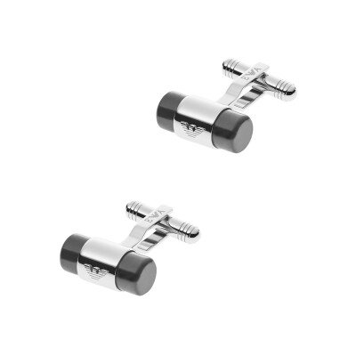 

Emporio Armani Men&39s Silver Black Business Cufflinks EGS2285040