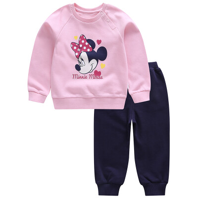 

Disney baby Disney baby children's clothes shirt pants girls long-sleeved round neck sweater suit DA731TE20P1410 deep soft powder 100