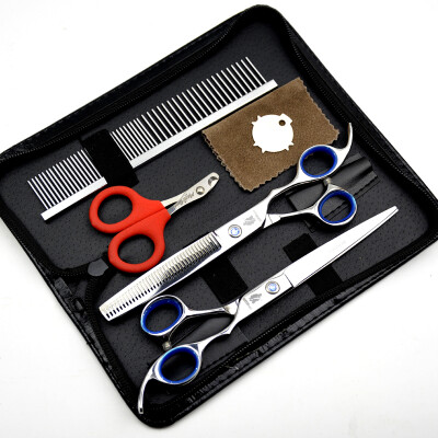 

HT9138 HUNTERrapoo 7 inch professional hairdressing scissors setRazor scissor & thinning shears with a bagBarber Scissors Kit