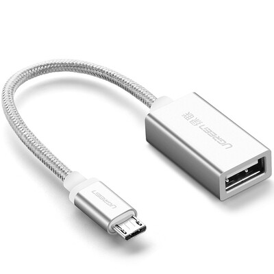 

UGREEN OTG Charging&Data Transfer CableMicro to USB Adapter for HuaweiXiaomiSamsungMeizu 15cm White