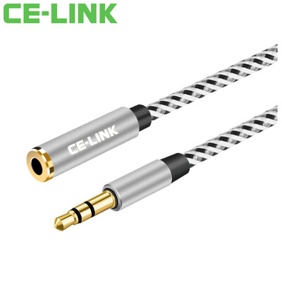 

CE-LINK 2332 car AUX audio line male to female extension cord 5 meters mobile phone flat headphone extension line car 35 stereo audio extension lengthening line space gray