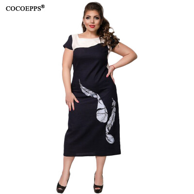 

COCOEPPS Women Patchwork Plus Size Dress 2017 Large Size Elegant Ladies Office Dresses Big Size Evening Vestidos Summer  6XL