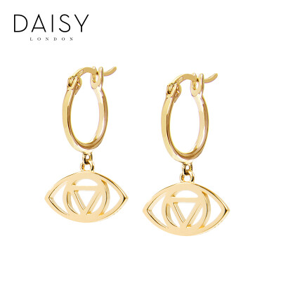 

British DAISY LONDON earrings female models cute personality symbol 925 silver earrings European and American fashion ladies earrings the eyes of the golden devil