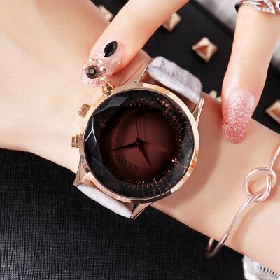 

2017 New Fashion Big Diamond Watches Beauty Crystal Lady Watch Luxury Rose Gold Leather Starps Watch Lords&Ladies Womens