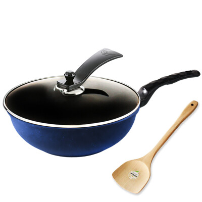 

Jingdong supermarket] Korean library (highcook) 30cm South Korea imports sapphire series wok non-stick pan smoke-free cooker cooker (BZ005-ZY