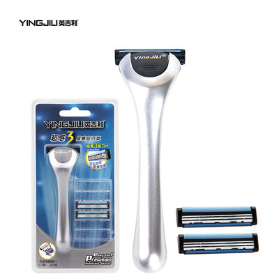 

YINGJILI Razor Universal Portable Manual Razor 3 Layers Razor Blades Safty Shaver for Man Care