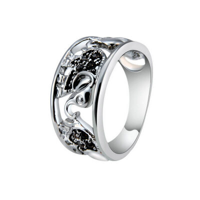 

Yoursfs@ Embossed Elephant Ring Chinese Style Fashion Men Women Personality TITANIUM Steel Animal Jewelr