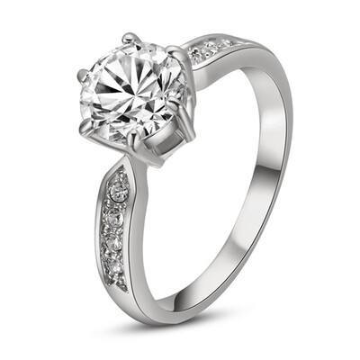 

Yoursfs® 18K Rose Gold Plated 1.4Ct Simulated Diamond Classical Promise Ring Use Austrian Crystal Fashion Jewelry