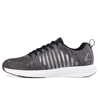 

PEAK mens running shoes lightweight breathable professional sports shoes DH720861 black steel gray 45 yards