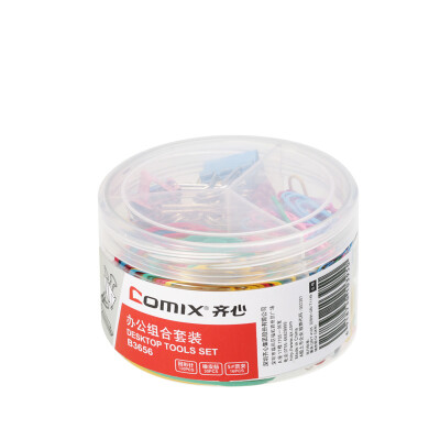 

Coix office combination set 19mm ticket clip long tail clip 29mm paper clip rubber band B3656 random colors