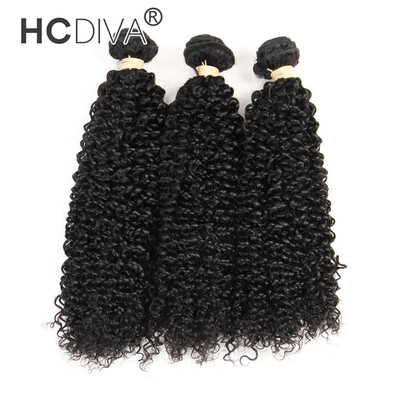 

HCDIVA Hair 3 Bundles lot kInky Curly Virgin Hair Weaving Unprocessed Peruvian 100 Virgin Hair Products Free Shipping