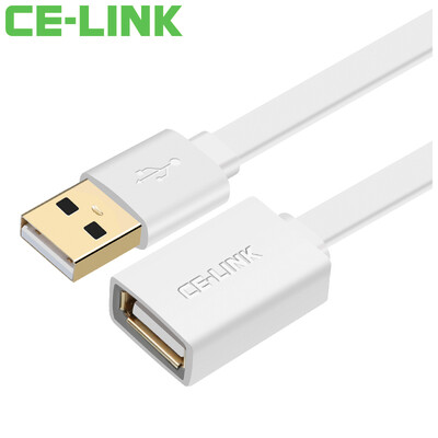 

CE-LINK 3882 USB2.0 удлинительная линия для мужчин и женщин 3 метра AM / AF высокоскоростная передача данных удлинитель удлинительный кабель U диск мыши клавиатура удлинитель линия плоская линия белый