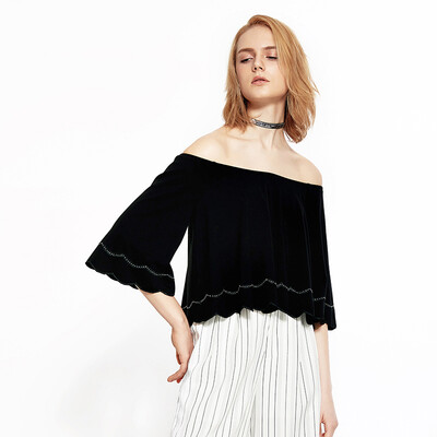 

UR youth women &39s fashionable characters lead the way loose loose T - shirt YU10S4HN2001 deep black