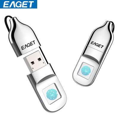 

EAGET FU5 отпечаток пальца шифрование флеш-диск 32G безопасность данных бизнес-офис металлический серебристый