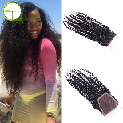 

8A Peruvian Curly Hair with Closure Cheap Human Hair Closure Curly Lace Closure Mink Hair 1PC Peruvian Virgin Hair with Closure