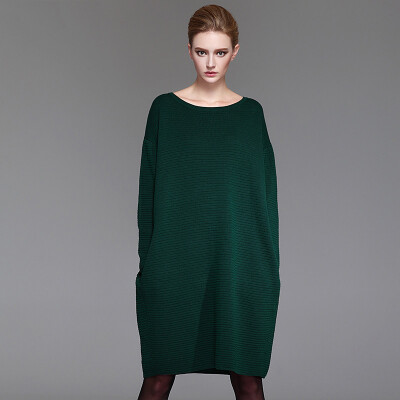 

Marc Rebecca Korean Fashion Loose Knit Dress Dark Green