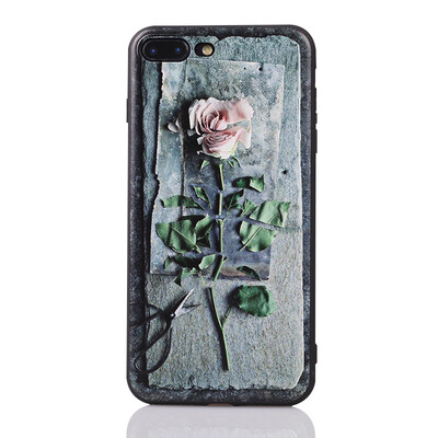 

Literature and Art Rose Flower 3D Visual Effect Case for iphone 6 6s 7 7s Plus Cover Case Bag Capa Coque