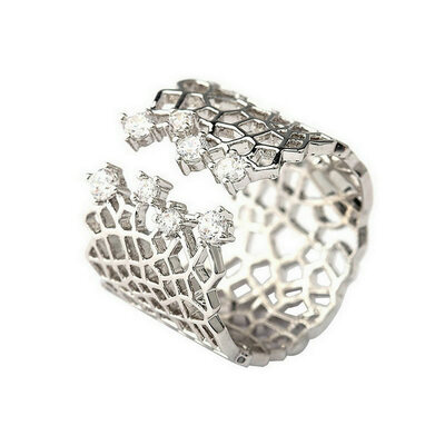 

Yoursfs Woven Mesh Shape Open Rings For Women Fashion Lady Prevent Allergy jewelry