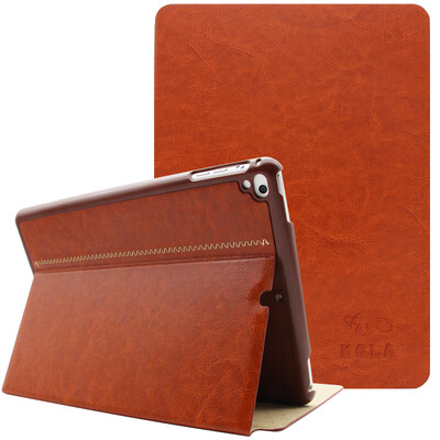 

KOLA Apple iPad Air Air2 Pro 97-inch elegant thin crystal grain series fall protection shell non-slip bracket PU leather color random jacket
