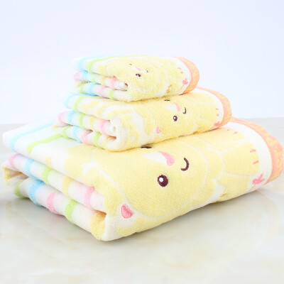 

Fisher-Price Children's Towel Set Dream Paradise Scarf Towel Towel Three-piece Yellow Lion