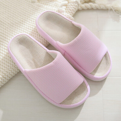 

Spring and Autumn wood floor cloth slippers linen slippers men and women couple home linen slippers 16104