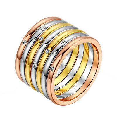 

Yoursfs Fashion AAA Elegant Multiple Layers Ring for Girl titanium steel Personality Jewelry Party gift