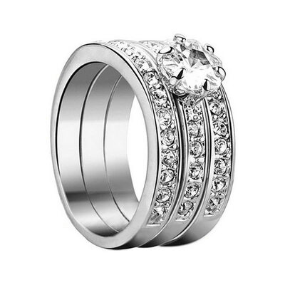 

Yoursfs® 18K Gold Plated 08CT Triple Simulated Diamond Wedding Ring Use Austrian Crystal Fashion Jewelry