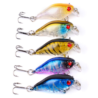 

1pc Fishing lure 1.77"-4.5cm Fishing Lure 4.3g Crankbait 5 colors fishing tackle 8# Hook