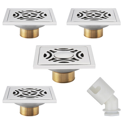 

MG MEJUE Z-4122 304 stainless steel deodorant floor drain 3 ordinary shower floor drain washing machine floor drain elbow 5 pieces package