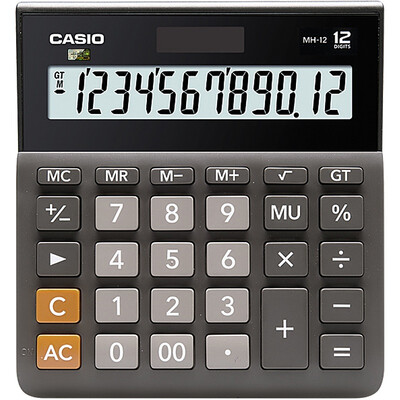 

CASIO MH-12-BK Маленький 12-разрядный двойной блок питания с ультрашироким калькулятором Black Professional Computing Series