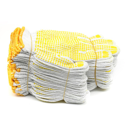 

Forgestar 10-pin yellow plastic anti-skid protective gloves 230mm 12 pairs PPE suit