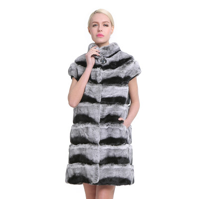 

SARSALLYA New Fashion Rex Rabbit Vest Mandarin Collar Thick Warm Fur Winter Women Real Fur Coat Winter Jacket Women