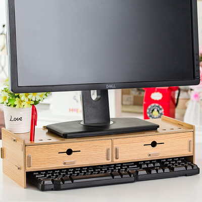 

EDO computer increased shelf protection cervical vertebra LCD display shelf base screen bracket desktop keyboard storage rack TH5062 wood color