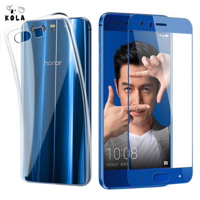 

Shell film set KOLA glory 9 transparent mobile phone case protective cover full-screen coverage of mobile phone film protective film for Huawei glory 9 blue