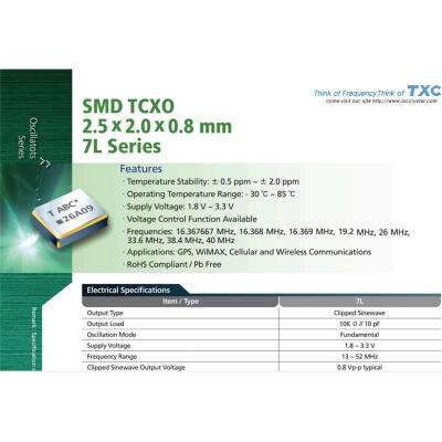 

7L40091001 TXC TCXO 2520 2025 40M 40000MHZ