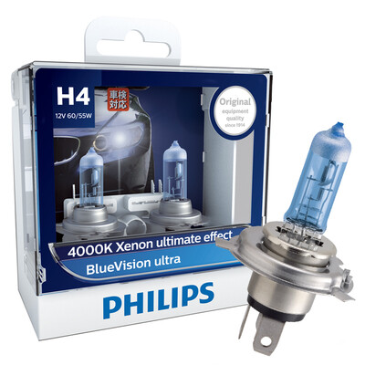 

Philips (PHILIPS) Blue Star Light H4 модернизированная автомобильная лампочка 2 цвета цвета пакета 4000K