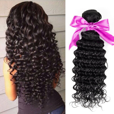 

4 Bundles Deep Wave Brazilian Hair Weaving Brazilian Deep Curly Virgin Hair 100% Human Hair 10A Brazilian Virgin Hair Deep Wave