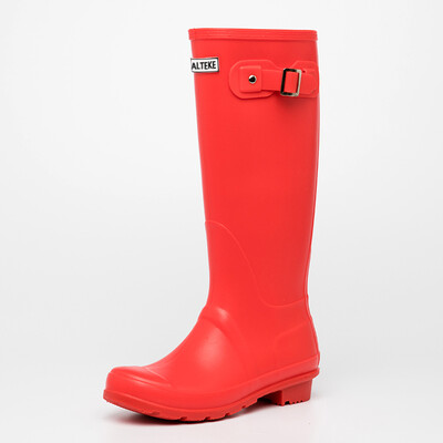 

Haitian Halteke rain boots womens high-profile fashion waterproof rain boots rubber shoes water shoes HT001 red 36 yards