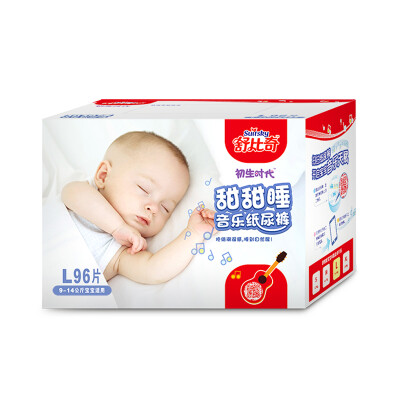 

Jingdong supermarket] Shu Biqi (suitsky) sweet sleep baby diapers large L96 tablets [9-14kg