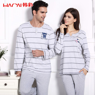 

Han Cai HACAI pajamas women long sleeves autumn sets of female home clothing suit light gray ash 175100