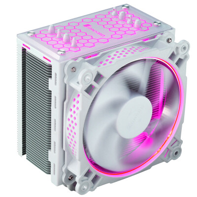 

JONSBO CR-201 RGB Version RGB CPU Cooler (White / Multi-Platform / 4 Heatpipe / Temperature Control / 12CM Fan / AURA RGB / Silicone Compatible