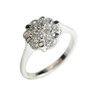 

Yoursfs Round&elegant clear CZ flower hand ring for women jewelry fashion party present