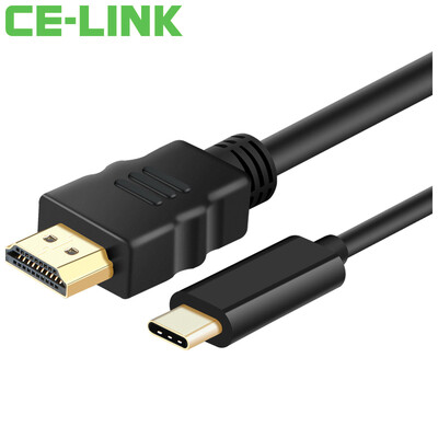 

CE-LINK Type-C adapter USB-C to HDMI high-definition conversion line 5 meters computer mac with high-definition TV monitor projector line support 4K black 1655