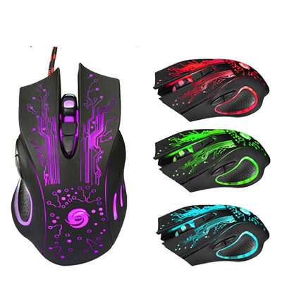 

New Seven colors glow 3200 DPI 6 Buttons LED USB Optical Wired Gaming Mouse For Pro Gamer