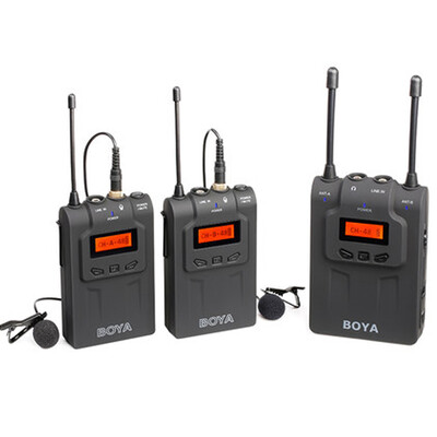 

Boyaa BOYA BY-WM8 SLR wireless interview microphone camera recording lapel microphone one drag two bees black