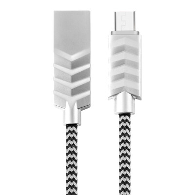 

Machine music Church Andrews data cable / charging line Micro USB fast charge line for Samsung / millet / Meizu / Huawei / OPPO and other zinc alloy weaving -M327 silver