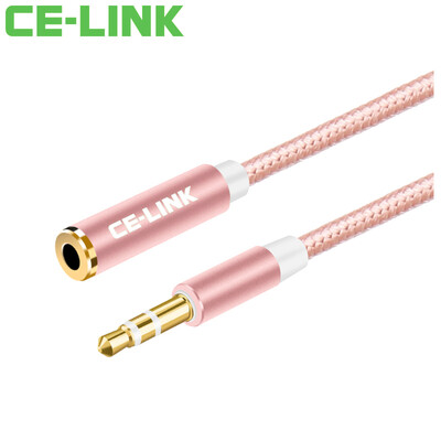 

CE-LINK 2536 Автомобиль AUX аудио кабель мужской удлинитель 5 метров мобильный телефон плоский наушник удлинитель автомобиль 3,5 стерео аудио удлинение линии розовое золото