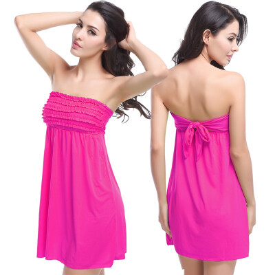 

New Arrival mini Ruffled Top tied Back Feminine Beach dress Sexy Bathing suit