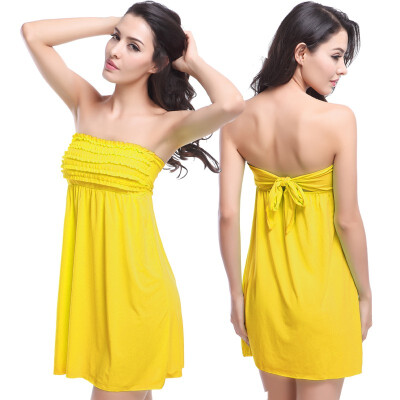 

New Arrival mini Ruffled Top tied Back Feminine Beach dress Sexy Bathing suit